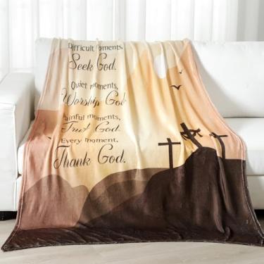 Imagem de Hahafelt Pacote com 12 cobertores de versículo bíblico, presentes cristãos para mulheres, fé, 127 x 152 cm, com pensamentos inspiradores, cobertor macio e quente para igreja, oração, sofá, cadeira e