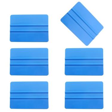 Imagem de MDXing 6 peças de polipropileno azul aplicador manual rodo 10 x 7 cm ferramenta aplicadora de vinil profissional lâmina para papel de parede limpeza de vidro aplicação de película de janela
