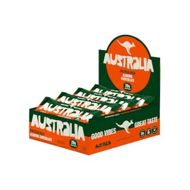 Imagem de Australia Protein Max Almond Chocolate 70g, Barra de Proteína, Sem Glúten, Lactose e Açúcar Adicionado, Snack Saudável Plant-Based (12 unidades)