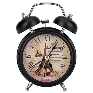 Imagem de Despertador digital de metal, mini com luzes, antigo para quarto (01)