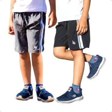 Imagem de KIT 2 Bermuda Masculina Infantil Short Escolar Tactel com Elastano-Masculino