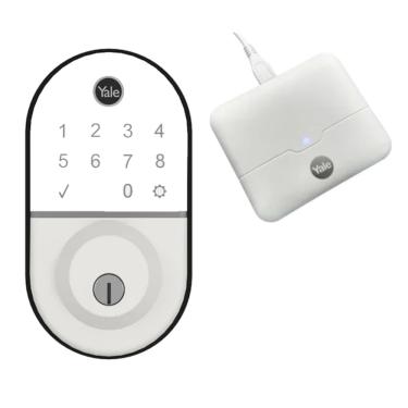 Imagem de Combo Fechadura Digital Compact Rolete Branca Yale