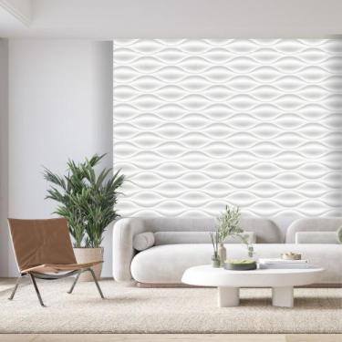 Imagem de Papel de Parede Adesivo Autocolante Decorativo Cinza Ondulado 5 METROS