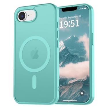 Imagem de vnnink Capa para iPhone 16e, capa magnética fosca de proteção contra quedas de grau militar translúcida - Capa protetora protetora contra choques fina, resistente, durável, à prova de choque - azul