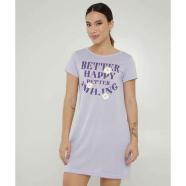 Imagem de Camisola Estampa Frase Manga Curta Marisa-85128, Roxo, M