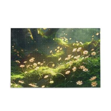 Imagem de WELLDAY Quebra-cabeça flores luminosas 1000 peças grande jogo de arte para adultos adolescentes