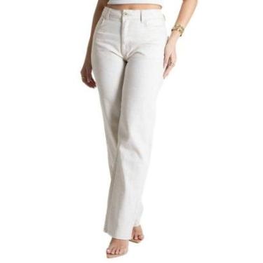 Imagem de Calça Linho Sawary Reta - 281175 - Bege 42-Feminino