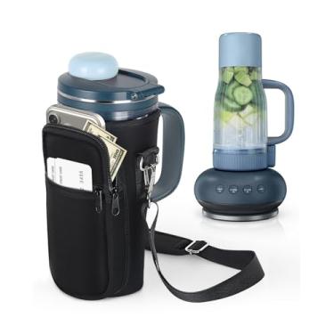 Imagem de Bolsa de viagem para copo Ninja Blend BOSS, dois bolsos frontais com zíper, alça transversal ajustável com almofada, feminina, simples e elegante, perfil fino orientado — Acessório de capa para Ninja