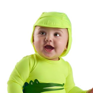 Imagem de Boné Praia Bebê Proteção UV Amarelo Flúor Up Baby-Unissex