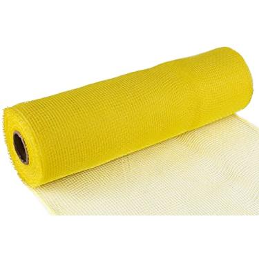 Imagem de AVANAVA Fita de serapilheira de poliéster de malha decorativa de 25 cm x 25 cm - amarela