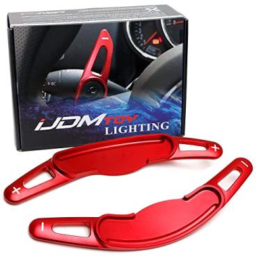 Imagem de iJDMTOY Cobertura de extensão de câmbio de volante de alumínio CNC vermelha compatível com MINI Cooper 3ª geração F55 F56 F57 F54, Gen2 F60 Countryman