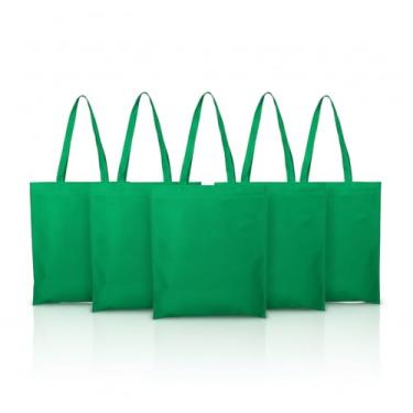 Imagem de Sacola Reutilizável TNT 100gr, Vermelho e Verde, 41x37cm com Alça 30cm, Material Não Tecido (5, Verde)