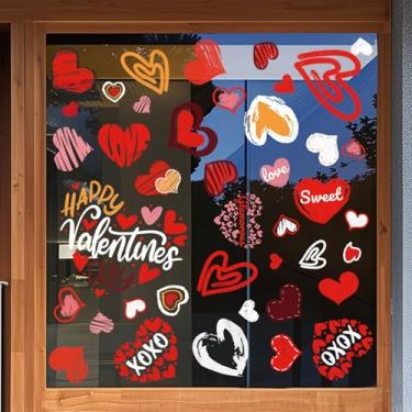 Imagem de 6 folhas adesivos românticos de janela de coração vermelho adesivos de janela dupla face adesivos de dia dos namorados para decoração de janelas de festa de aniversário de casamento em casa