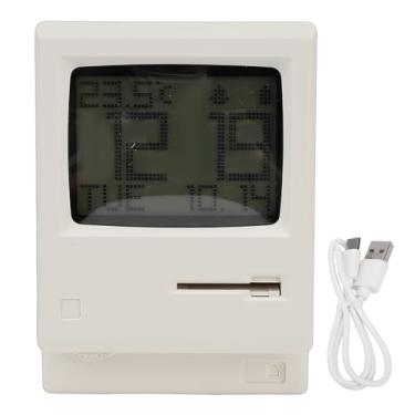 Imagem de MAVIS LAVEN Pixel Retro Alarm Clock, Relógio Digital Silencioso Estilo Computador Nostálgico Com Material ABS e Bateria de 1200mAh, para Quarto Escritório Casa Configuração de Jogos
