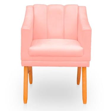 Imagem de Poltrona para Sala Moderna e Reforçada - Estofada em Suede Confortável, Ideal para Ambientes Domésticos (Rosa Bebe)