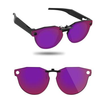 Imagem de Fiskr Óculos de sol polarizados Clip-On para Oakley Meta HSTN O8002 51 mm - Proteção UV - Ajuste universal para homens e mulheres, Vermelho violeta, 51mm