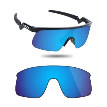 Imagem de Fiskr Lentes polarizadas de substituição compatíveis com óculos de sol Oakley Resistor OJ9010, resistente a impactos e ajuste perfeito - azul gelo
