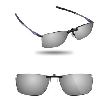 Imagem de Fiskr Óculos de sol polarizados clip-on para Oakley Socket 5.5 OX3218 56 mm - Proteção UV - Ajuste universal - Não abre, Prata metálica, 56mm