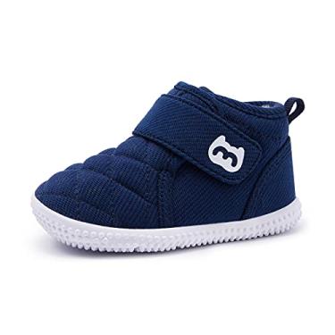 Imagem de BMCiTYBM Botas de neve para bebês de inverno para meninos e meninas, quentes, antiderrapantes para primeira caminhada, 1-azul marinho-inverno, 12-18 Months Toddler