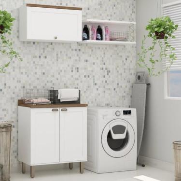 Imagem de Kit Área de Serviço Acquaflex 100% Mdf com Armário, Balcão e Nicho com