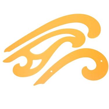 Imagem de Cryfokt Régua Curvada que Costura 3 Tamanhos Diferentes, Curvas Francesas para Carpintaria para Desenhar para a Maioria Dos Cenários de Plástico