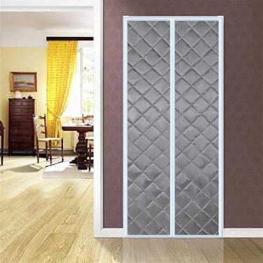 Imagem de BAHULA Cortina de porta com isolamento térmico magnético, cortina térmica espessa quente de inverno evita a perda de calor, adequada para salas com ar condicionado, aquecimento, cozinhas e salas de