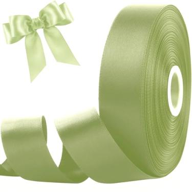 Imagem de Fita verde de 2,5 cm para embrulho de presente, fita de cetim dupla face para artesanato de buquê de flores, laços de cabelo DIY, flores eternas, dia dos namorados, casamento, festa de aniversário