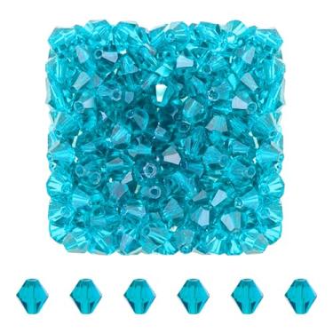 Imagem de Mandala Crafts Contas de cristal bicone água-marinha de 8 mm – 200 contas de vidro facetadas para fabricação de joias, pulseiras, colares, brincos e contas