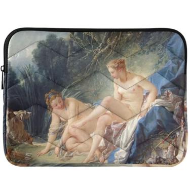 Imagem de Capa para notebook personalizada François Boucher Pintura Diana Laptop Capa acolchoada para MacBook Air 13 manga 13 acessórios de computador universal 13-14 polegadas