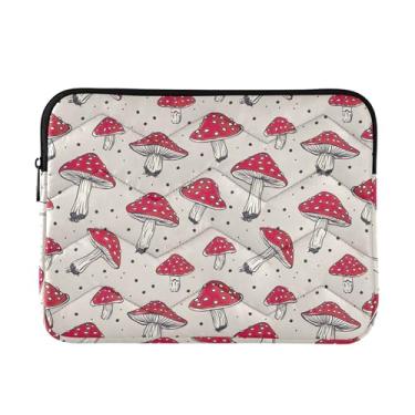 Imagem de Mushrooms Dot Beige Bolsas de trabalho para mulheres, capa protetora média à prova de choque para transporte de computador, capas de computador de 13 a 13,3 polegadas para laptops