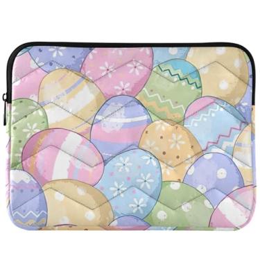 Imagem de Ovo de Páscoa colorido fofo capa para laptop capa para MacBook capa acolchoada de 13 polegadas capa de computador universal 13-14 polegadas