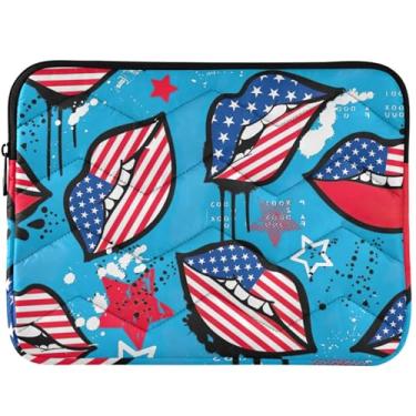 Imagem de Blue American Lips USA Capa protetora para notebook com estampa de animais capa para laptop inchada universal 13 14