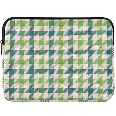 Imagem de Capa para laptop xadrez verde personalizada para MacBook Pro 14 polegadas, acessórios de computador universais de 13 a 14 polegadas