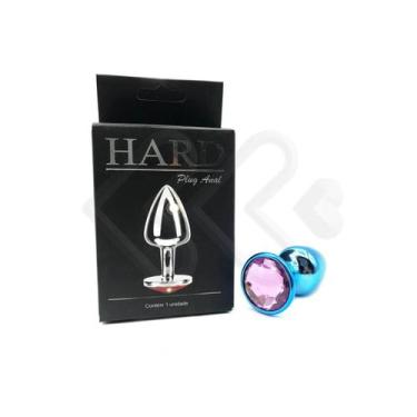 Imagem de Plug Anal "P" em Formato Cônico com Joia na Base - Hard, Azul com Pedr