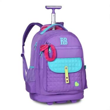 Imagem de Mochila De Rodinha Rebecca Bonbon Oficial Chaveiro Pelúcia, Lilás