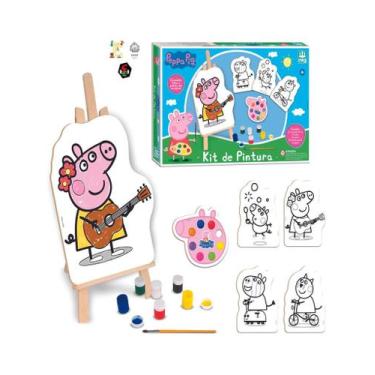 Imagem de Peppa Pig Kit de pintura telas paleta cavalete madeira NIG