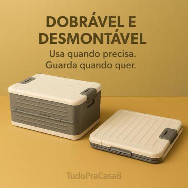 Imagem de Caixa Organizadora Plástica Dobrável 20L com Travas Laterais  Empilháv