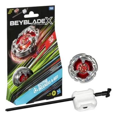 Imagem de Beyblade X Scythe Incendio 460t Kit Inicial Com Pião E Lançador Hasbro