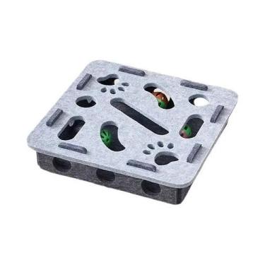 Imagem de Brinquedo Interativo Para Gatos, Labirinto Com Sino, Caixa De Feltro, 