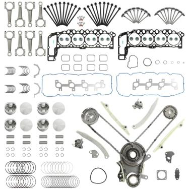 Imagem de HS26157PT1 Conjunto de juntas de cabeça kit de corrente de distribuição Kit de rolamento de pistão biela apto para Dodge Dakota Durango Ram 1500 Jeep Grand Cherokee Mitsubishi Raider 4.7L V8 2004-2007