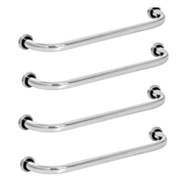 Imagem de Kit 4 Barra Alça Corrimão De Apoio Banheiro Segurança Idoso Deficiente 40cm Inox Não Enferruja Acessibilidade Suporte Pegador Design Elegante