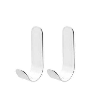 Imagem de Ganchos de parede fortes autoadesivos para toalhas, cabide de porta, bolsa para chaves, suporte de casaco, acessórios de cozinha, banheiro, organizador de casa (branco-2 peças)