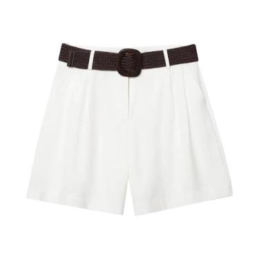 Imagem de Conjunto Feminino De Verão: Camisa De Manga Larga Com Cinto E Shorts P