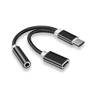 Imagem de Adaptador de áudio 2 em 1 USB-C para fone de ouvido de 3,5 mm, carregamento rápido de 60 W, compatível com iPhone 17/16/15/14 Pro Max, iPad Pro/Air, Galaxy S25/S24/S23/S22 e telefone Android
