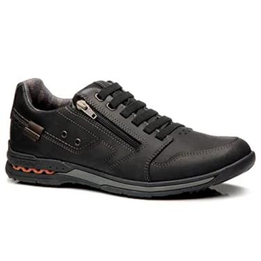 Imagem de SAPATENIS MASCULINO DE COURO 114858 PEGADA (01) - PRETO/CRAVO