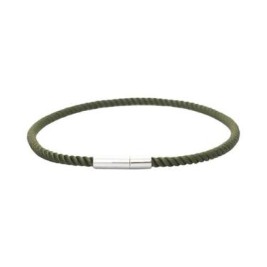 Imagem de Pulseira De Corda Vermelha Masculina 3mm Em Aço Inoxidável Fina Para E