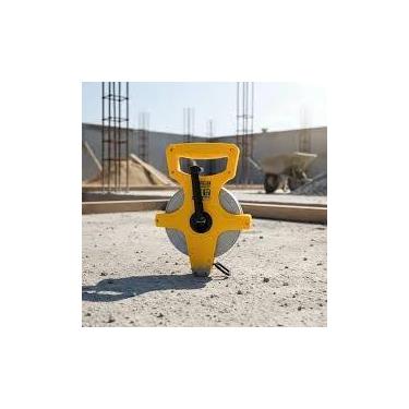 Imagem de Fita Métrica com Manivela e Alça 50 Metros Amarela Ferramenta de Mediç