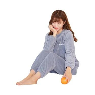 Imagem de Conjunto De Pijamas De Inverno Em Fleece Coral Para Mulheres, Aconcheg