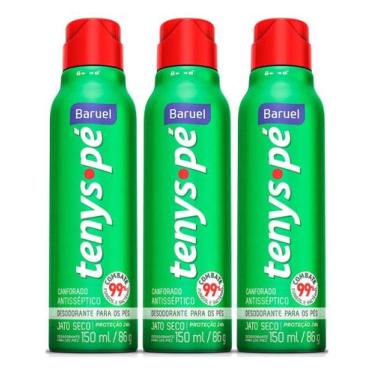 Imagem de Kit C/3 Spray Tenis Pé Baruel Jato Seco Canforado 92g