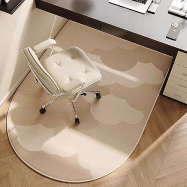 Imagem de Tapete de cadeira de escritório de madeira, protetor de carpete antiderrapante, tapete de área de fácil limpeza, tapete de mesa de computador durável, design de pilha de laço para uso em escritório